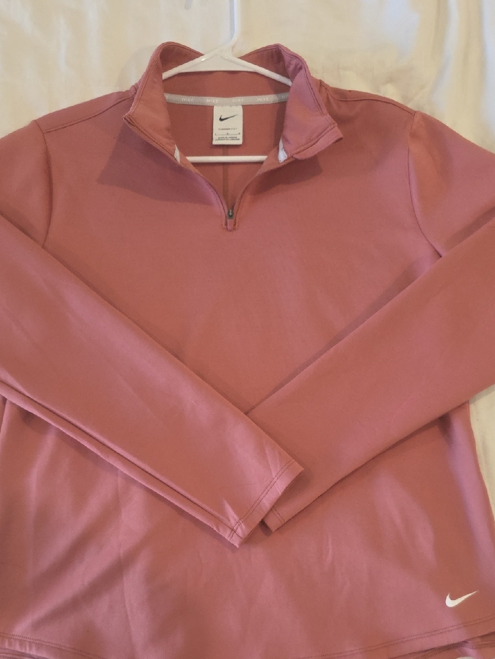 Nike Half-Zip Pullover Sweater in Dusty Rose Therma-fit
